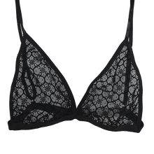 Load image into Gallery viewer, black velvet detailed bralette