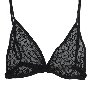 black velvet detailed bralette